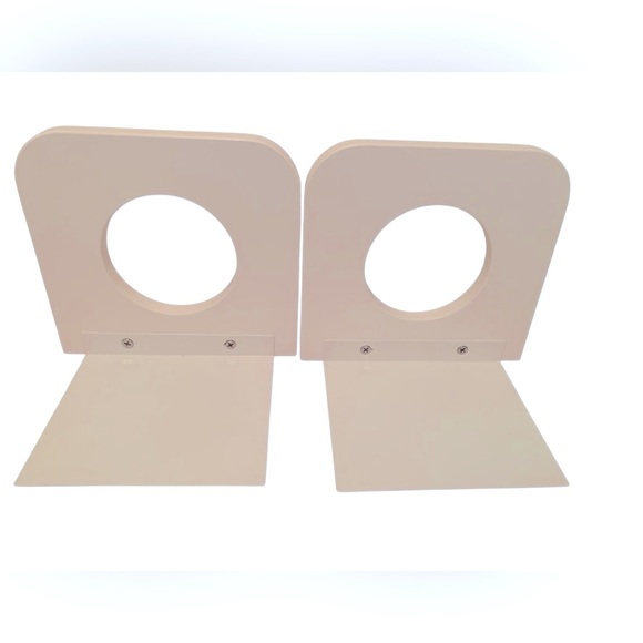 White Bookends with Decorative Circular Cutout - Picture 4 of 9